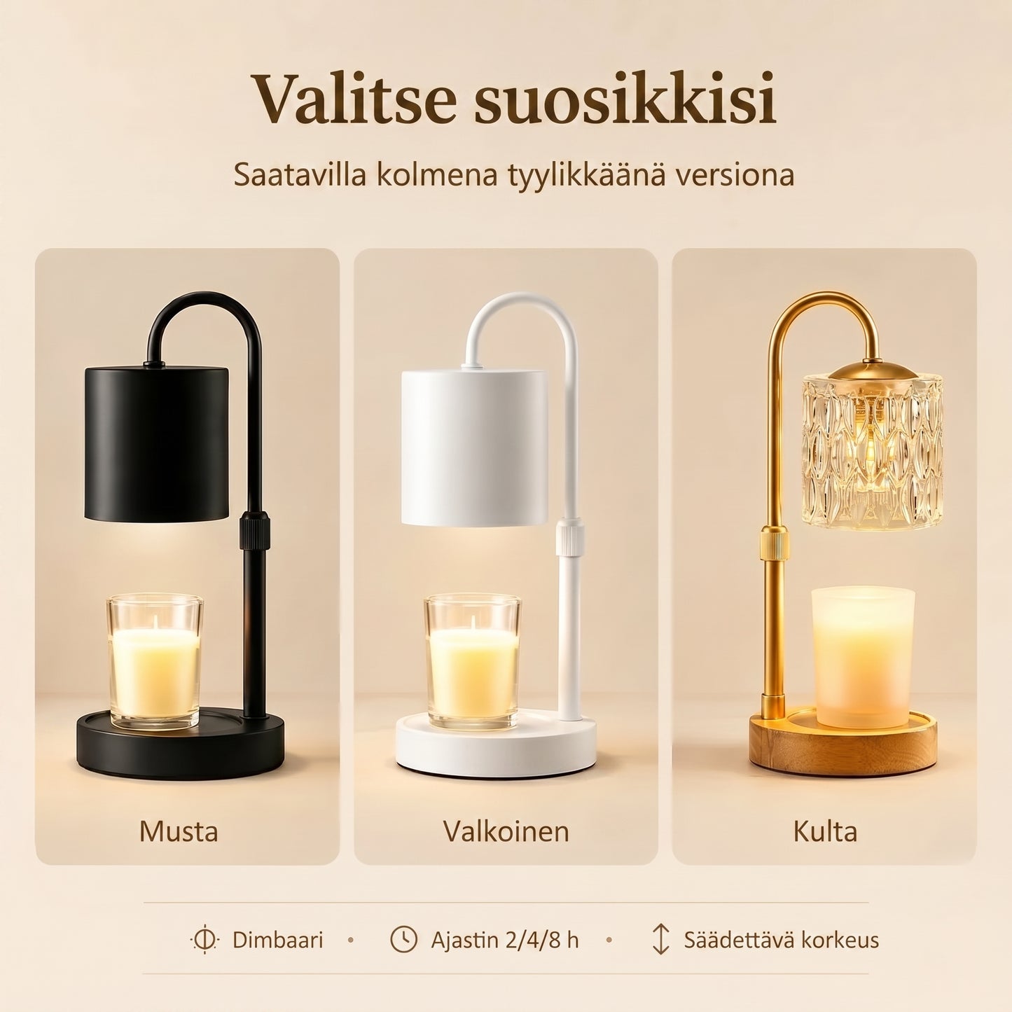 Kynttilänlämmitinlamppu ilman avotulta