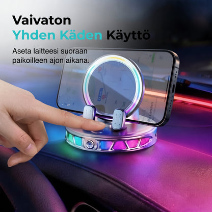 Autopuhelinteline langattomalla latauksella, 360 asteen pyörityksellä ja RGB-valaistuksella