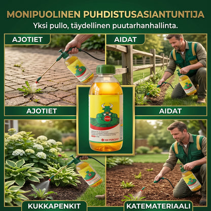 2-in-1 rikkakasvien torjunta-aine puutarhaan ja terassille