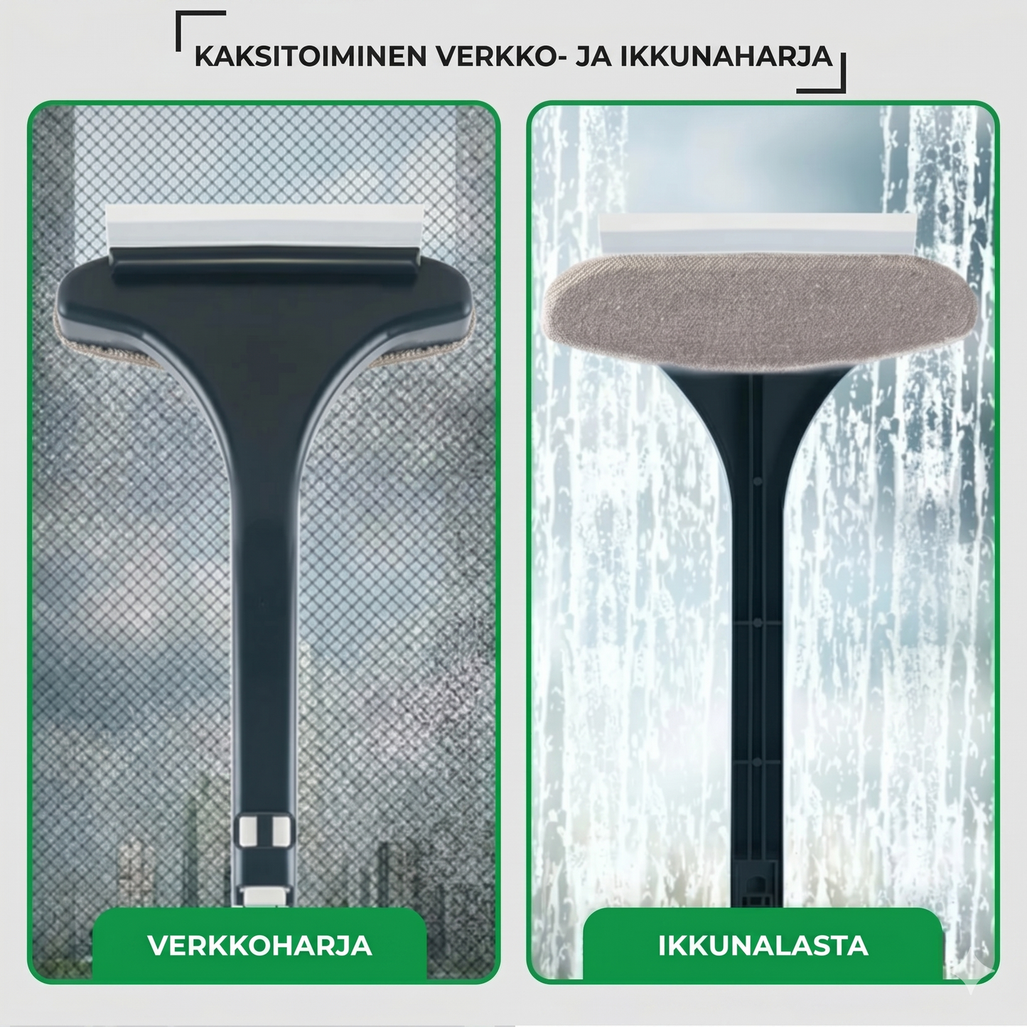 Monitoiminen 2-in-1-hyttysverkko- ja ikkunaharja