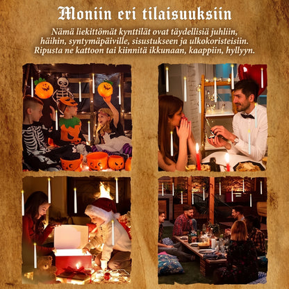 Leijuvat LED-kynttilät taikasauvalla