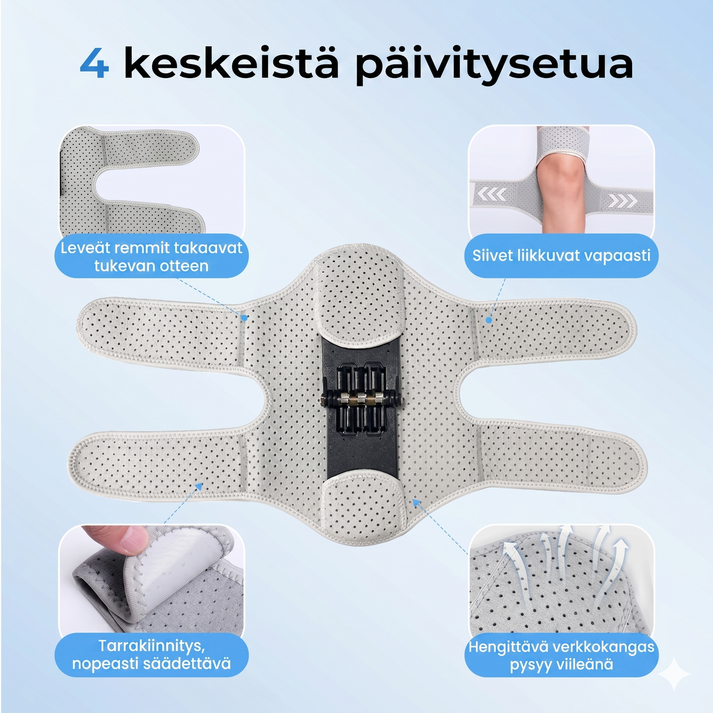 Säädettävä polvituki urheiluun