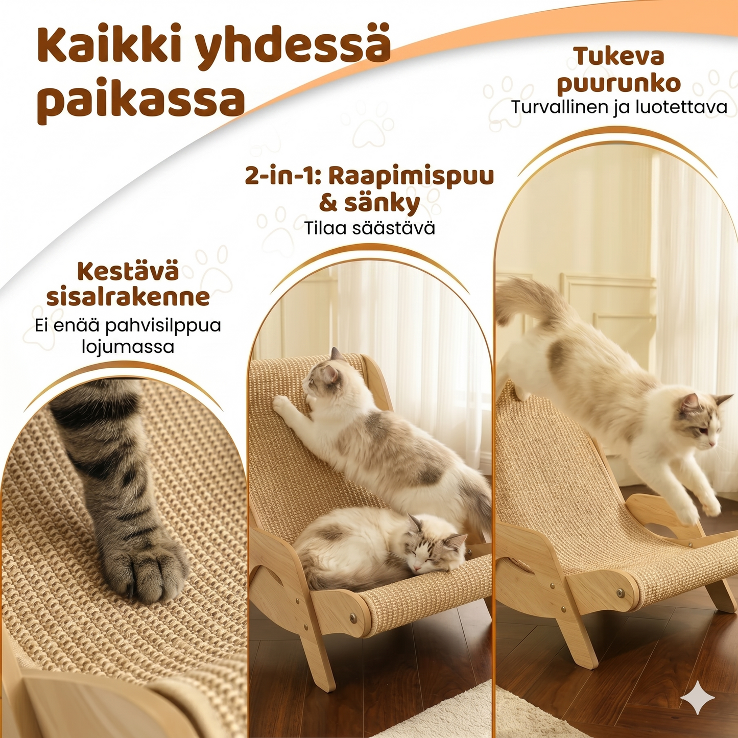 2-in-1 sisal-kissanraapimisalusta