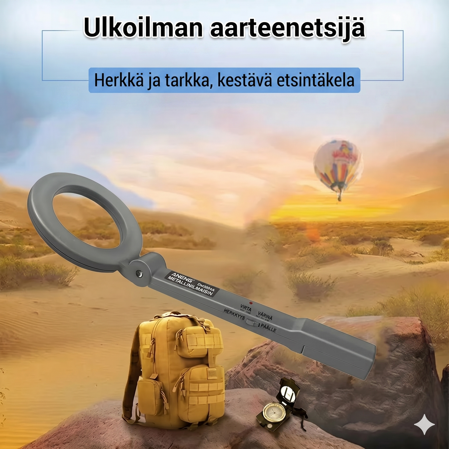 LED-vilkkuva hälytysmetallinpaljastin