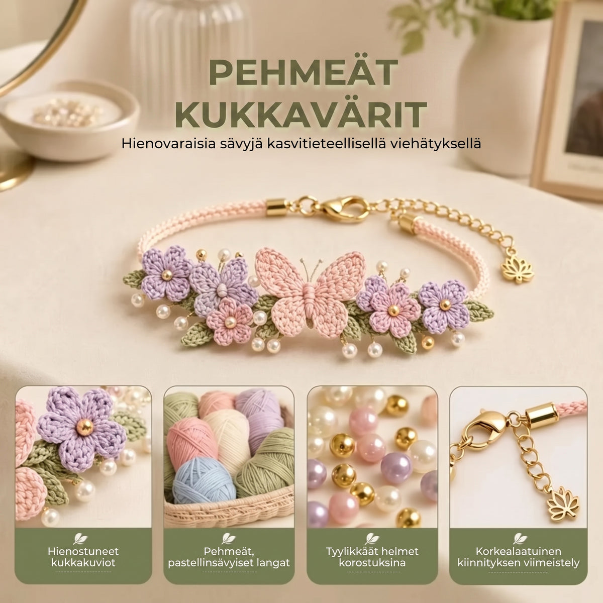 DIY-virkkaussetti rannekorujen tekemiseen