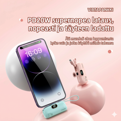 5000 mAh kannettava minivirtapankki puhelimelle