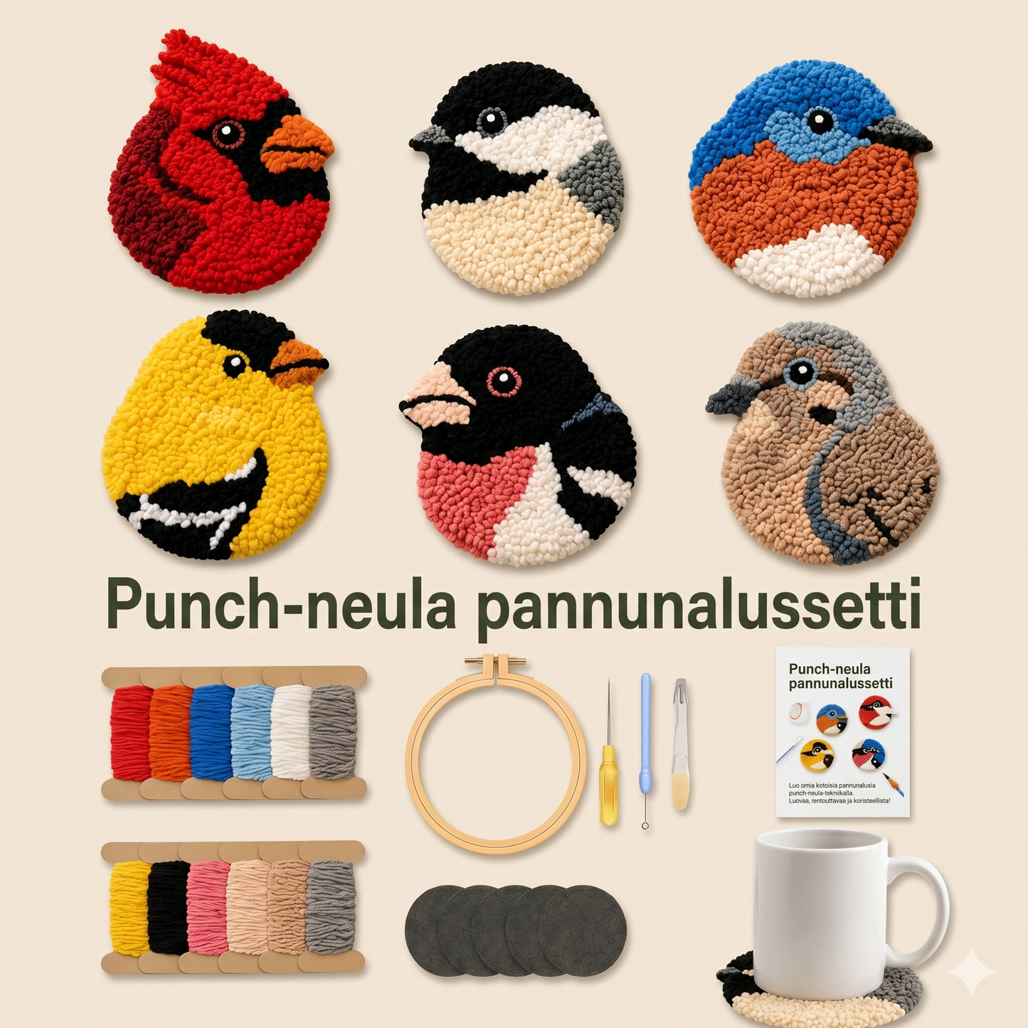 Luova DIY-kirjontasetti lasinalusille