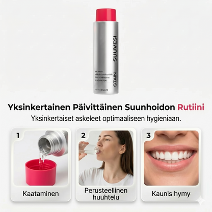 Tahroja poistava valkaiseva suuvesi
