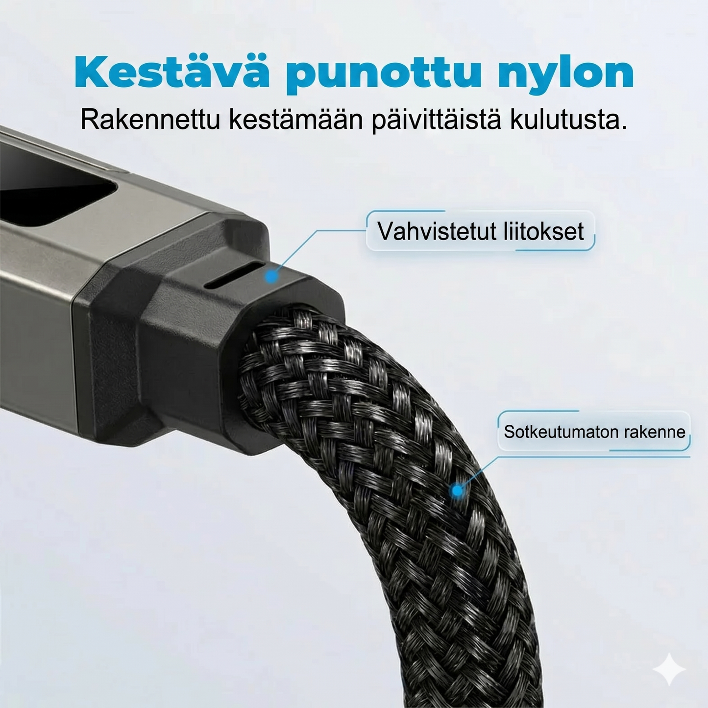 4-in-1 digitaalisella näytöllä varustettu avaimenperä-latauskaapeli
