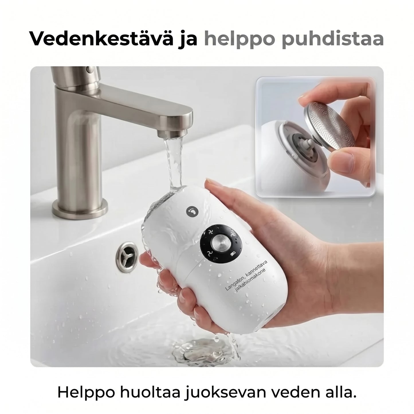 Sähköinen kovettumien poistaja jaloille