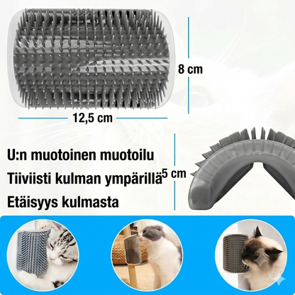 Itsepuhdistuva kissan hierontaharja kulmiin