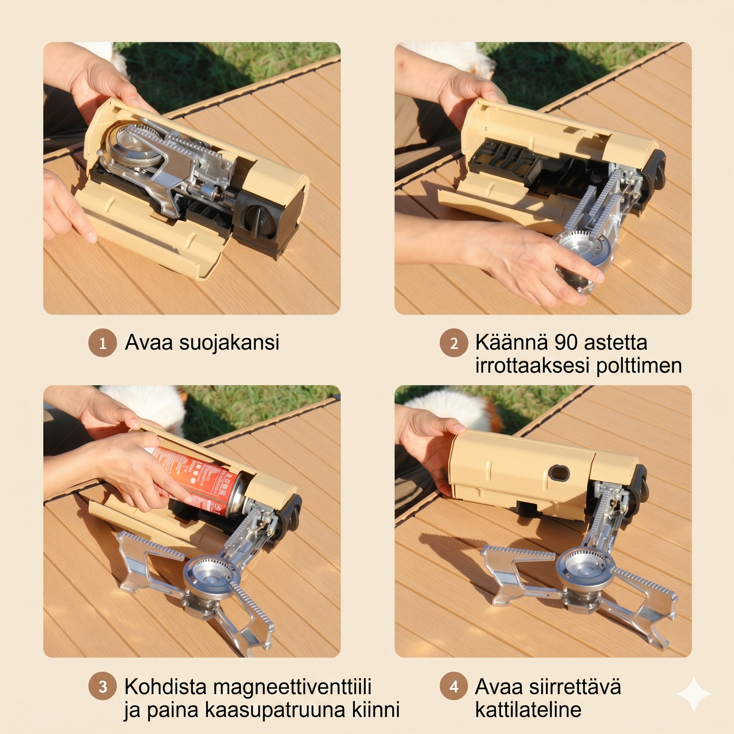 Kannettava kokoontaitettava lämmitin