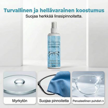 Ammattimainen linssien naarmujen korjaussuihke palauttaa alkuperäisen kirkkauden