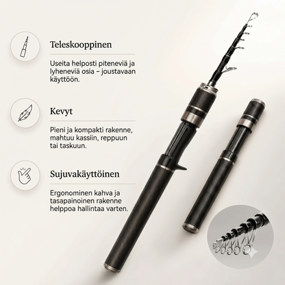 Carbon PocketRod teleskooppivapa hiilikuidusta 180 cm