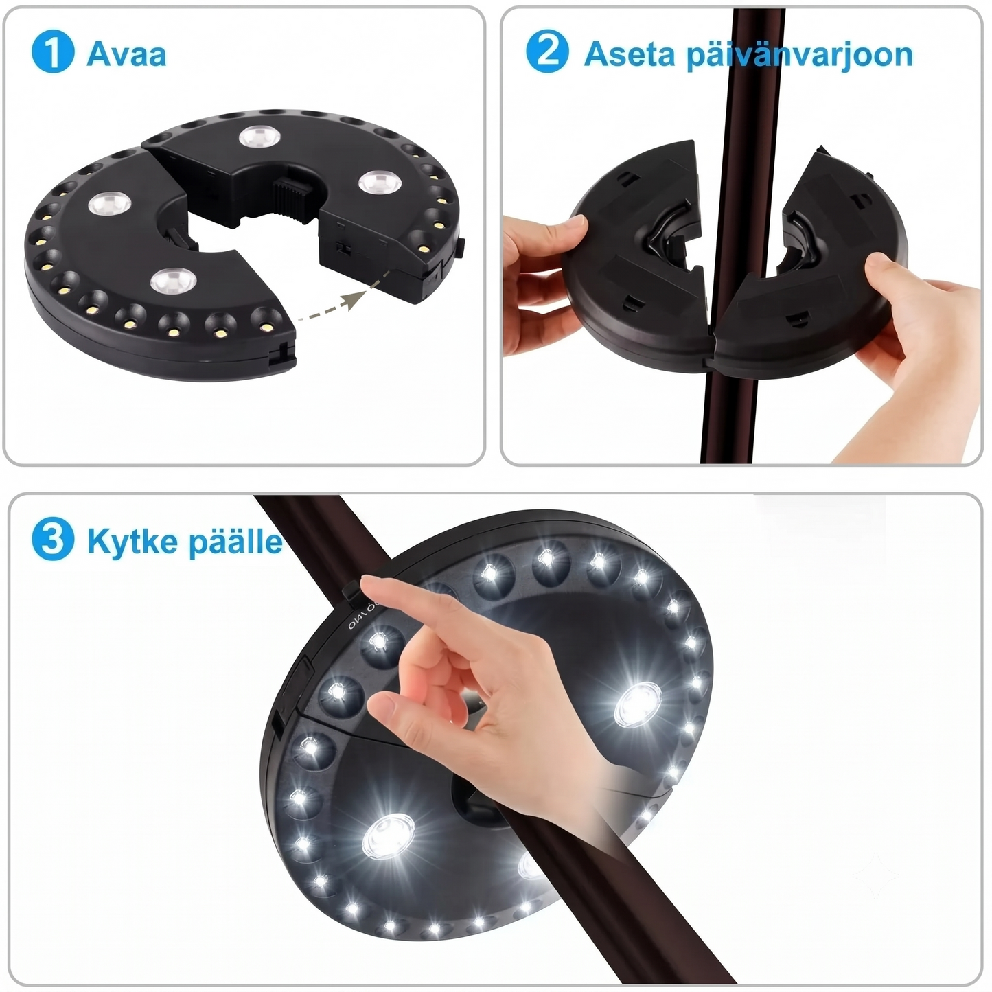 LUMINA-aurinkovarjon valo 28 LED-lampulla