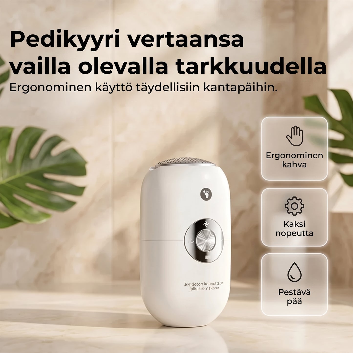 Sähköinen kovettumien poistaja jaloille
