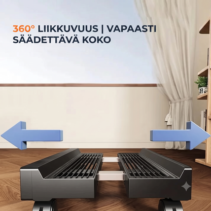 Säädettävä tietokoneteline pyörillä