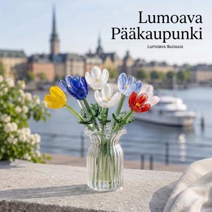 Ljuva Evighet käsintehdyt lasiset minivaasit kukilla