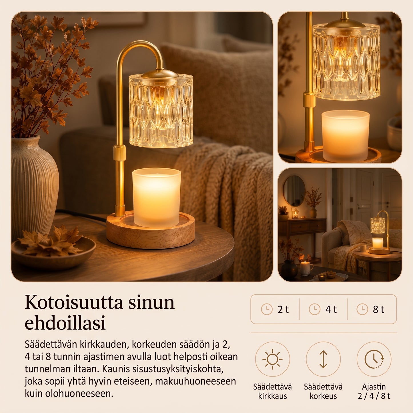 Kynttilänlämmitinlamppu ilman avotulta