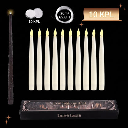 Leijuvat LED-kynttilät taikasauvalla