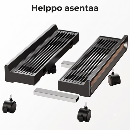 Säädettävä tietokoneteline pyörillä