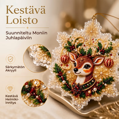 DIY joulupallojen askartelusetti helmillä ja akryylillä