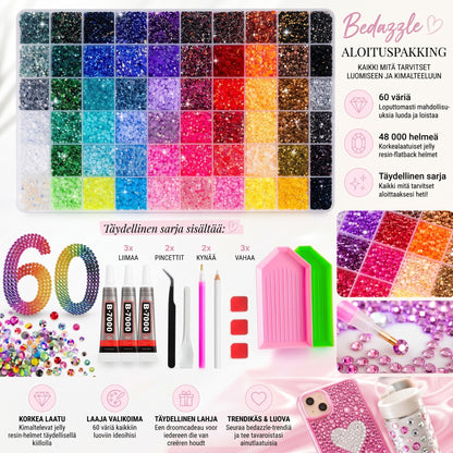 Bedazzle-strassikivisetti 48 000 kpl 60 värissä