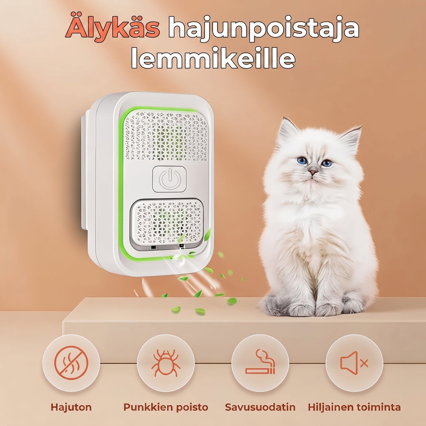 Ionisoiva ilmanpuhdistin lemmikkien hajujen vähentämiseen