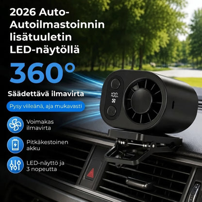 Ladattava autotuulettin klipsillä
