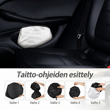 Premium-auton aurinkosuoja logolla