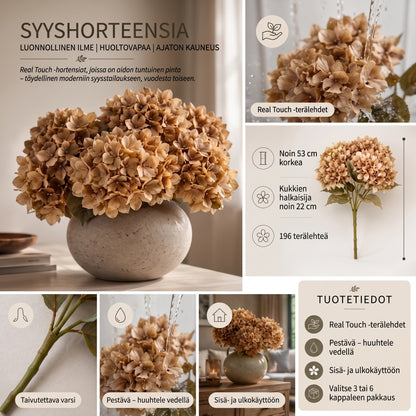 Syksyn väriset Everbloom Real Touch -keinohortensiat