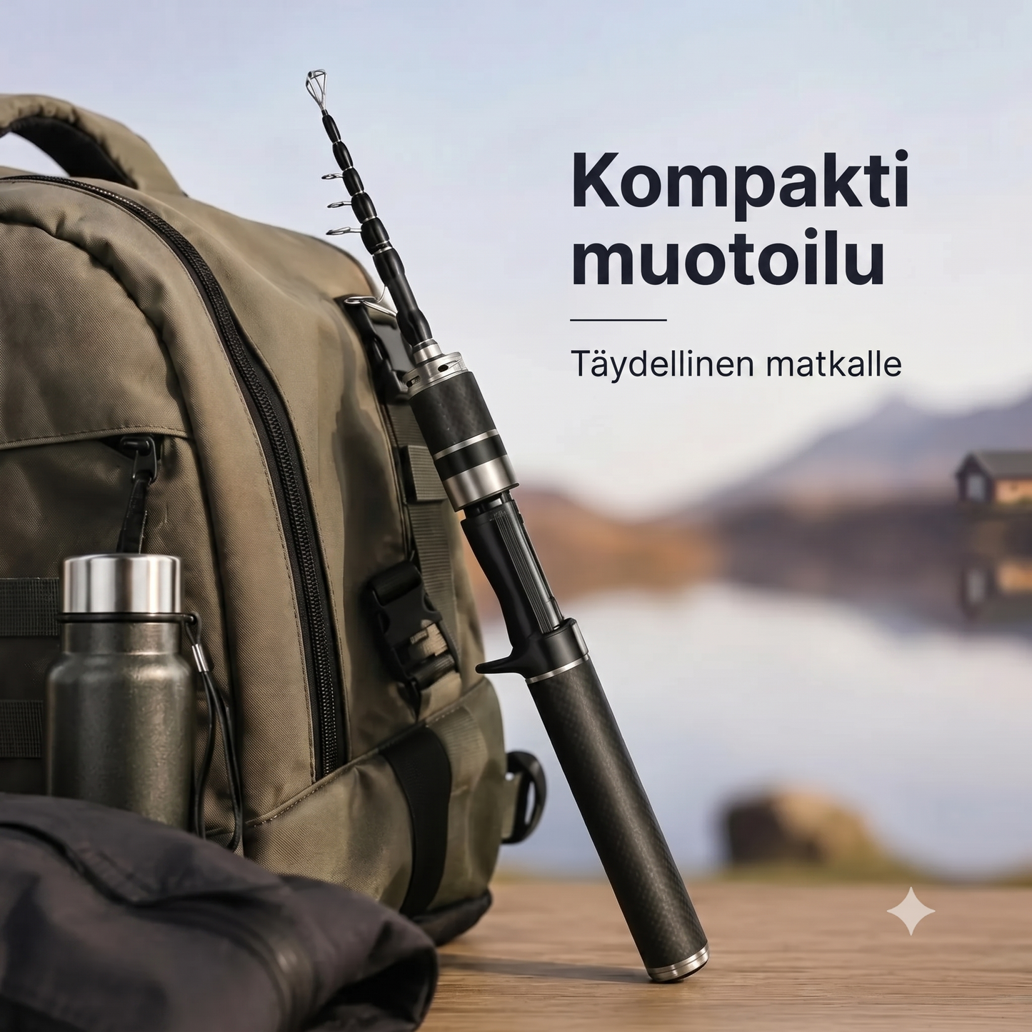 Carbon PocketRod teleskooppivapa hiilikuidusta 180 cm