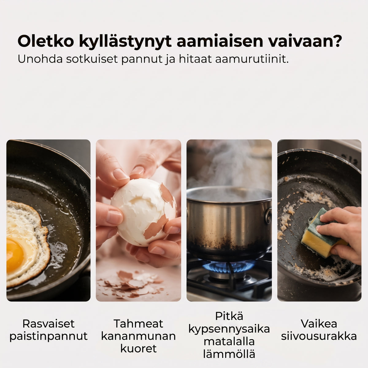 Mikroaaltouunin munankeitin kannella ja kahvalla