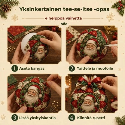 DIY-joulupallojen tilkkutyösetti