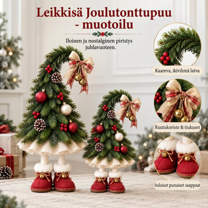 Joulukuusenkoriste leikkisillä tontuilla