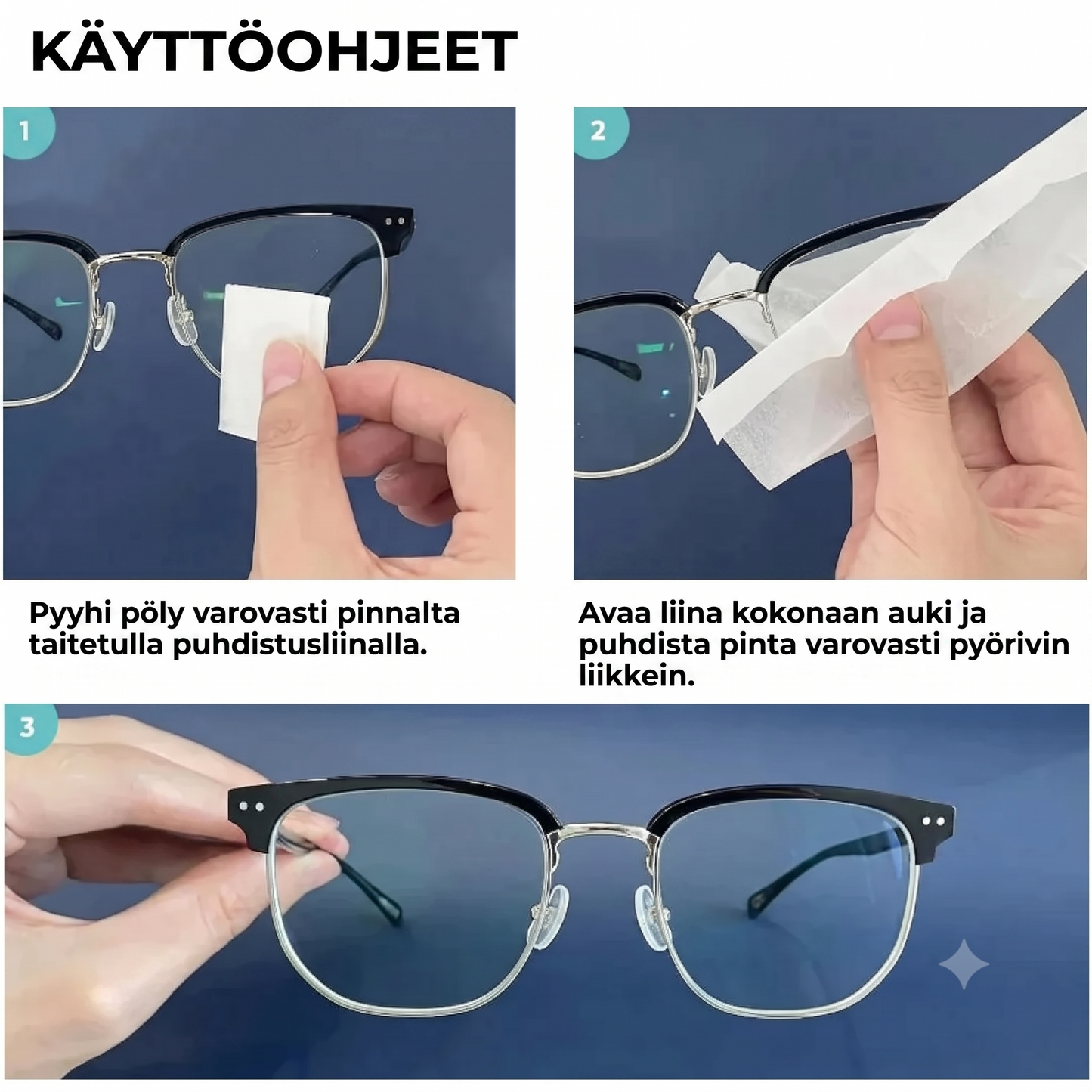 Huurteenestoliinat silmälaseille (100 kpl)