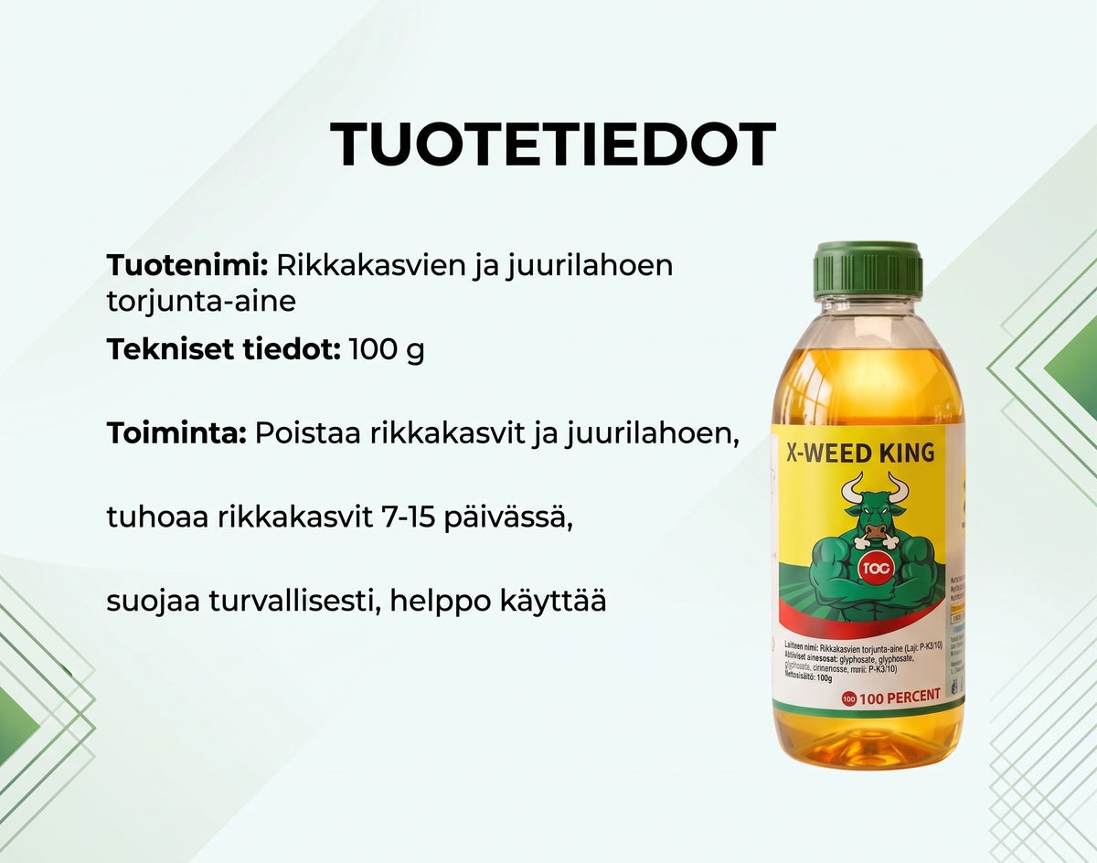 2-in-1 rikkakasvien torjunta-aine puutarhaan ja terassille