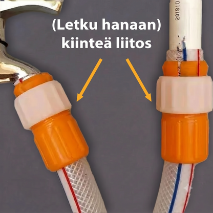 Yleismallinen vuotamaton pikaliitin puutarhaletkulle ja hanalle