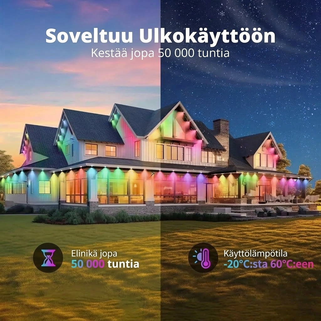 Älykäs RGB-valosarja ulkokäyttöön sovellusohjauksella