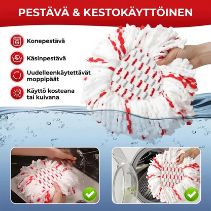 Kolmikulmainen mikrokuitumoppipää