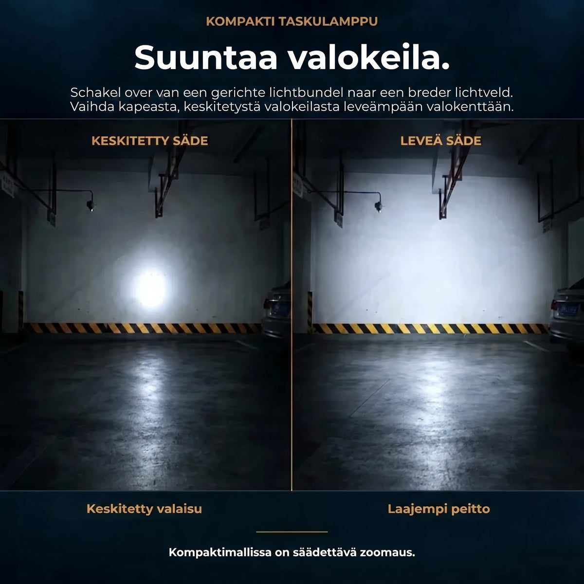 Alumiininen baseballmaila taskulampulla