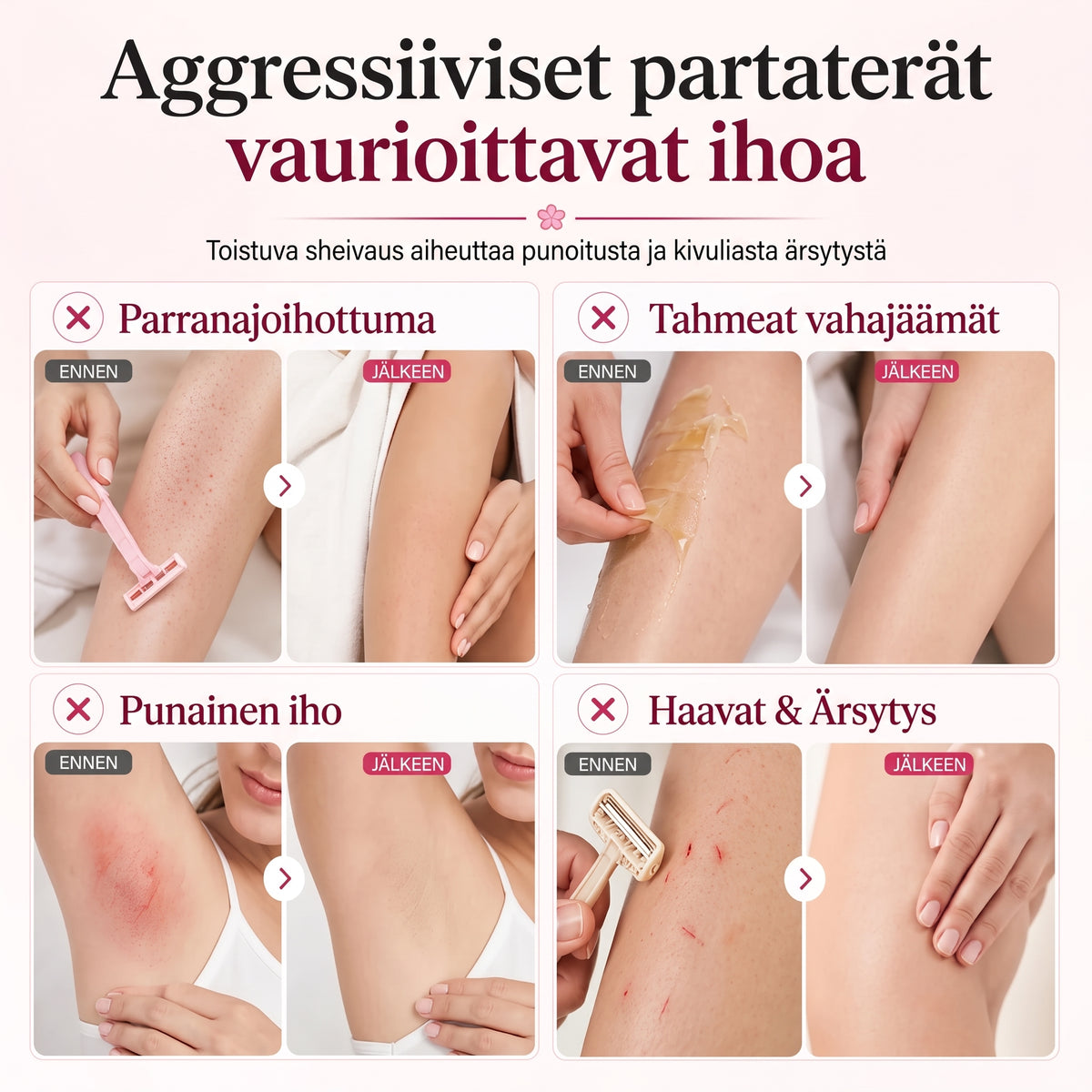 Roll on karvanpoistogeeli kirsikankukalla