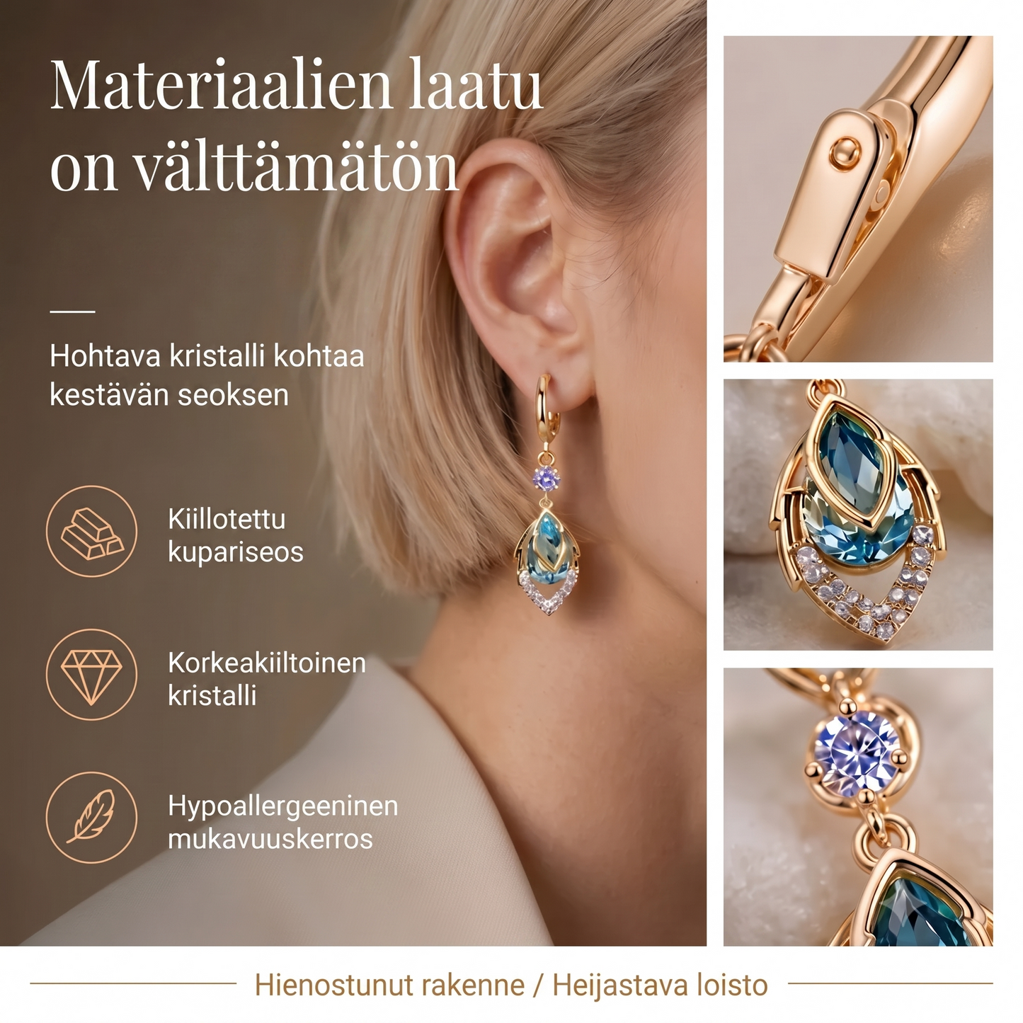Taivaansiniset roikkuvat korvakorut