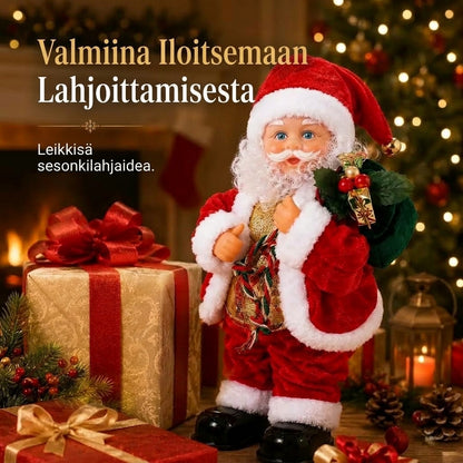 Tanssiva joulupukki musiikilla