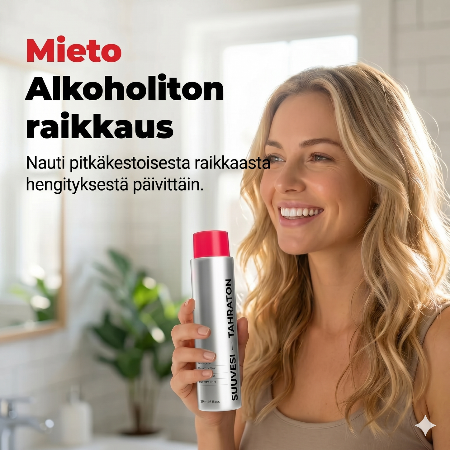 Tahroja poistava valkaiseva suuvesi