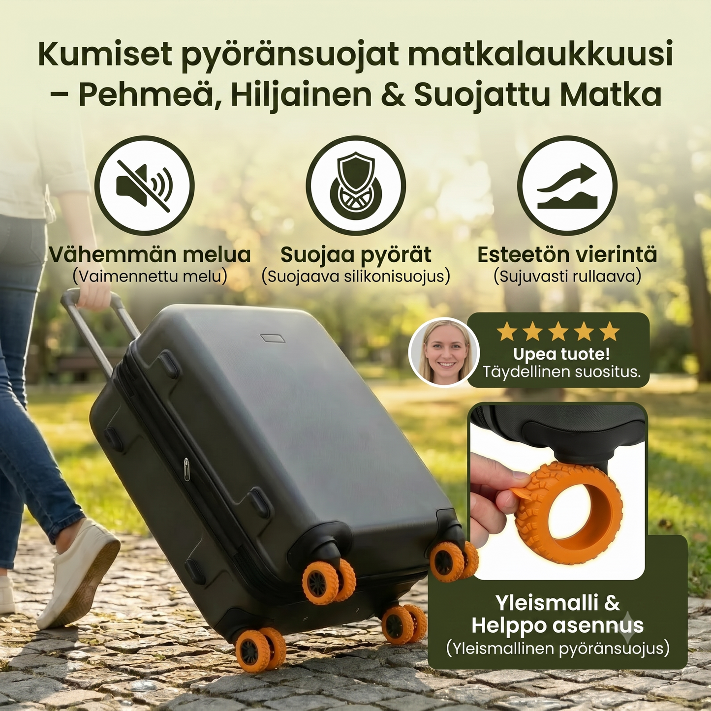 Matkalaukun pyöräsuojat
