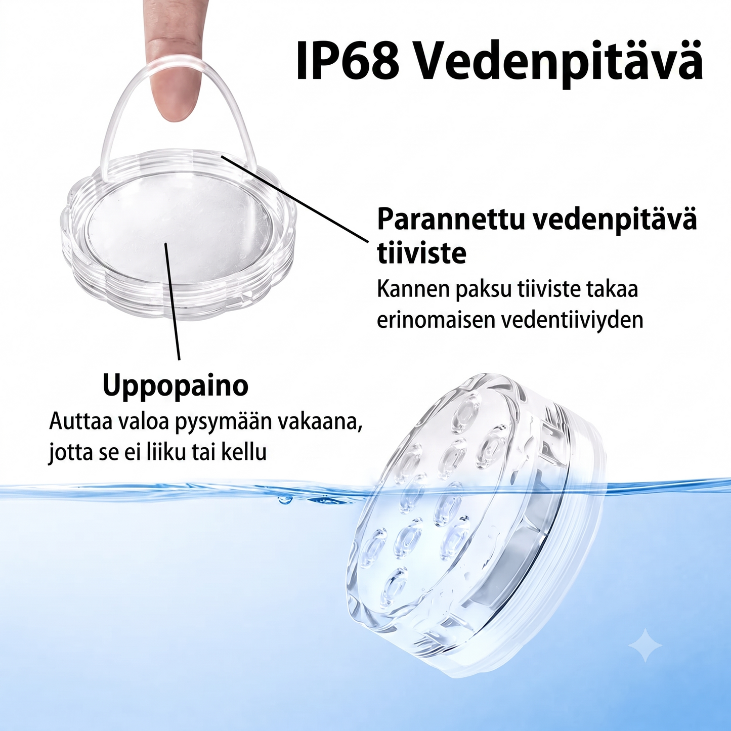 Vedenpitävät RGB-uima-allasvalot