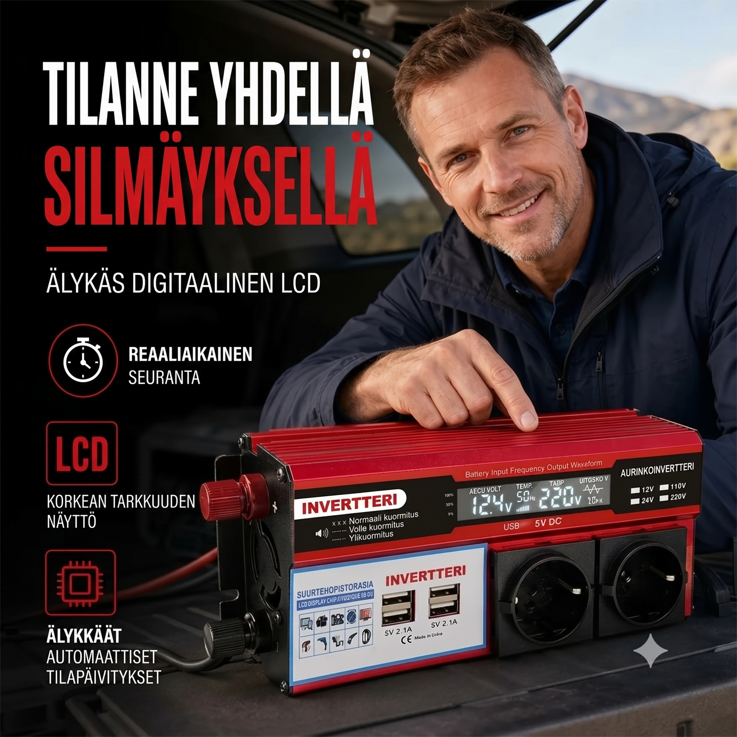 Autoinvertteri 12 V - 230 V