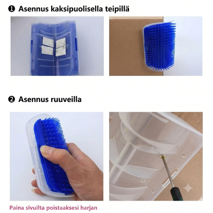 Itsepuhdistuva kissan hierontaharja kulmiin