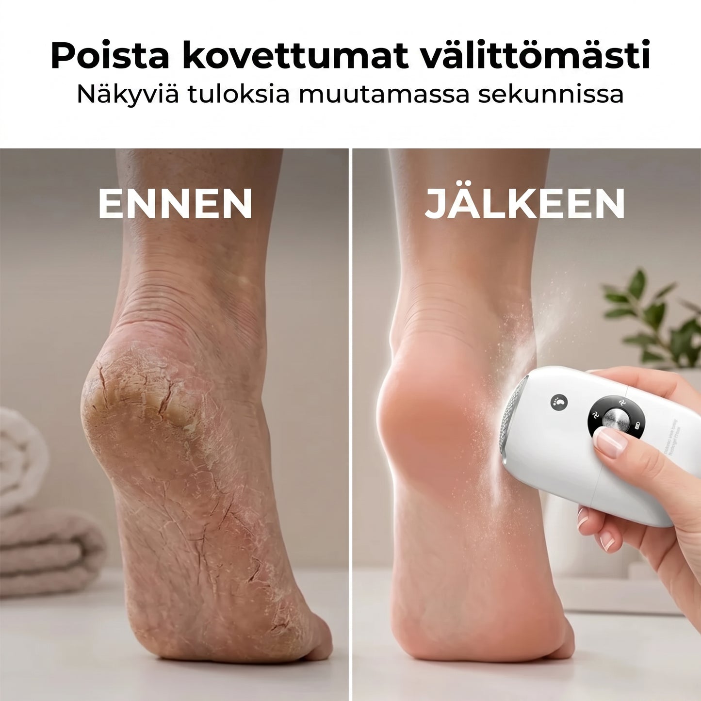 Sähköinen kovettumien poistaja jaloille